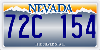 NV license plate 72C154