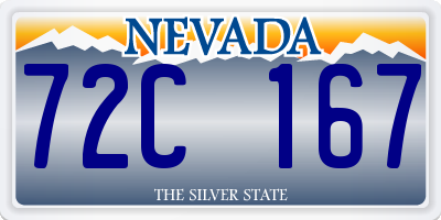 NV license plate 72C167