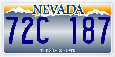 NV license plate 72C187