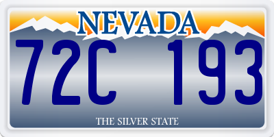 NV license plate 72C193