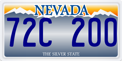 NV license plate 72C200