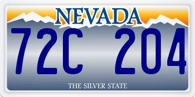 NV license plate 72C204