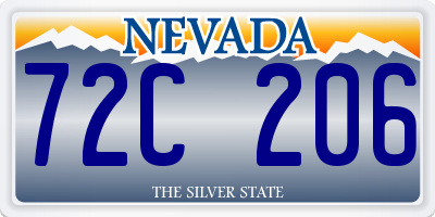 NV license plate 72C206