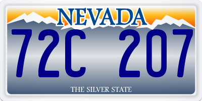 NV license plate 72C207