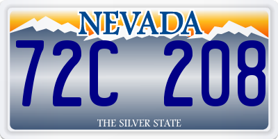 NV license plate 72C208