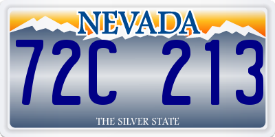NV license plate 72C213