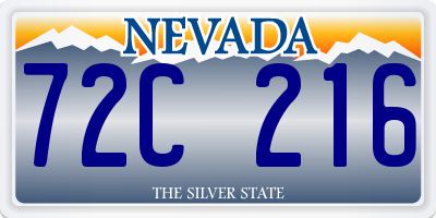NV license plate 72C216