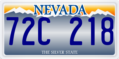NV license plate 72C218