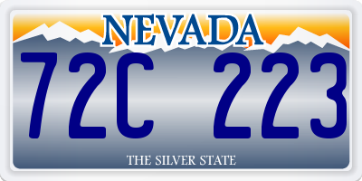 NV license plate 72C223
