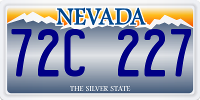 NV license plate 72C227