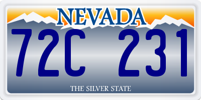 NV license plate 72C231