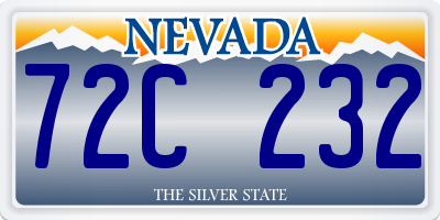 NV license plate 72C232