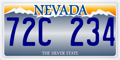 NV license plate 72C234