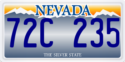 NV license plate 72C235