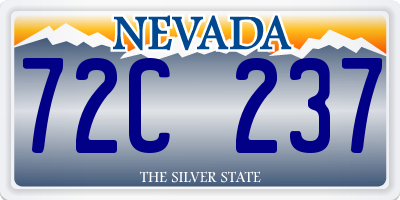 NV license plate 72C237