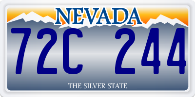 NV license plate 72C244