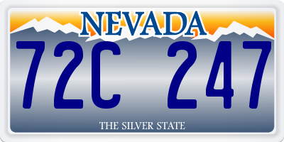 NV license plate 72C247