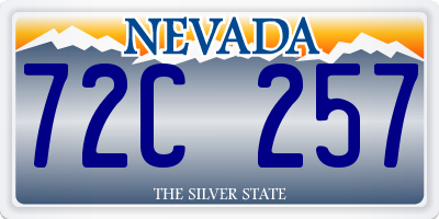 NV license plate 72C257