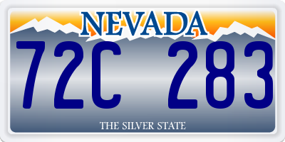 NV license plate 72C283
