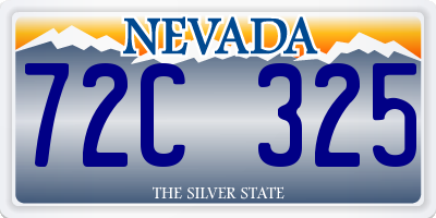 NV license plate 72C325