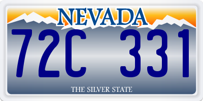 NV license plate 72C331
