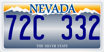 NV license plate 72C332