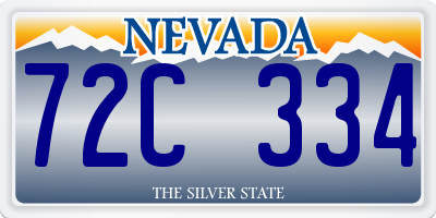 NV license plate 72C334