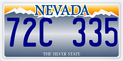 NV license plate 72C335