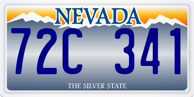 NV license plate 72C341