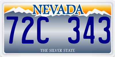 NV license plate 72C343