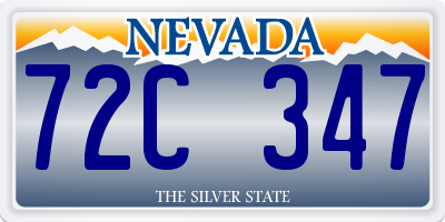 NV license plate 72C347