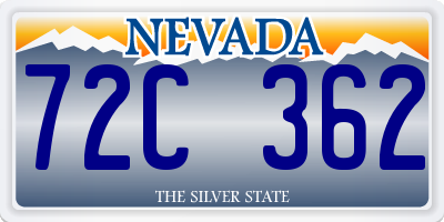 NV license plate 72C362