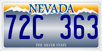 NV license plate 72C363
