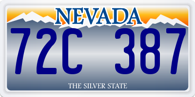 NV license plate 72C387