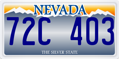NV license plate 72C403