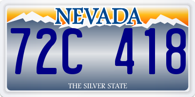 NV license plate 72C418