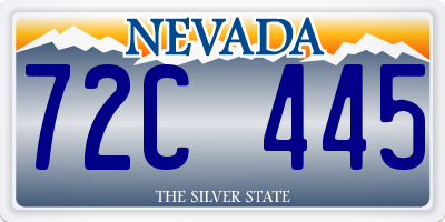 NV license plate 72C445