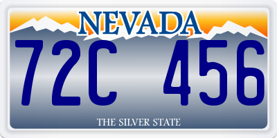 NV license plate 72C456