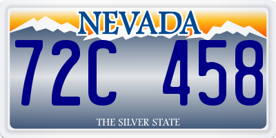 NV license plate 72C458