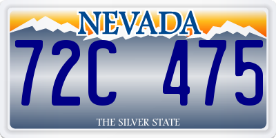 NV license plate 72C475