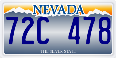 NV license plate 72C478