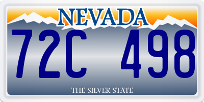 NV license plate 72C498