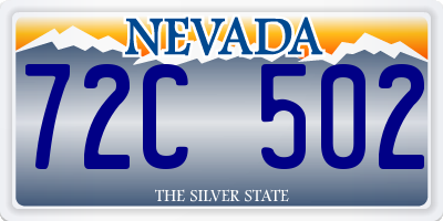 NV license plate 72C502