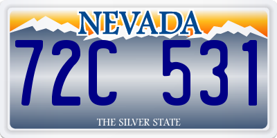 NV license plate 72C531