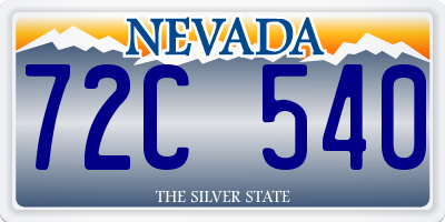 NV license plate 72C540