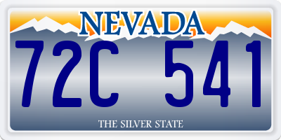 NV license plate 72C541