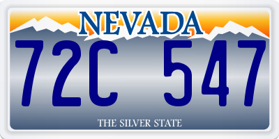 NV license plate 72C547