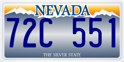 NV license plate 72C551