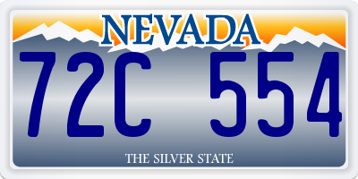 NV license plate 72C554
