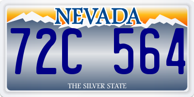 NV license plate 72C564